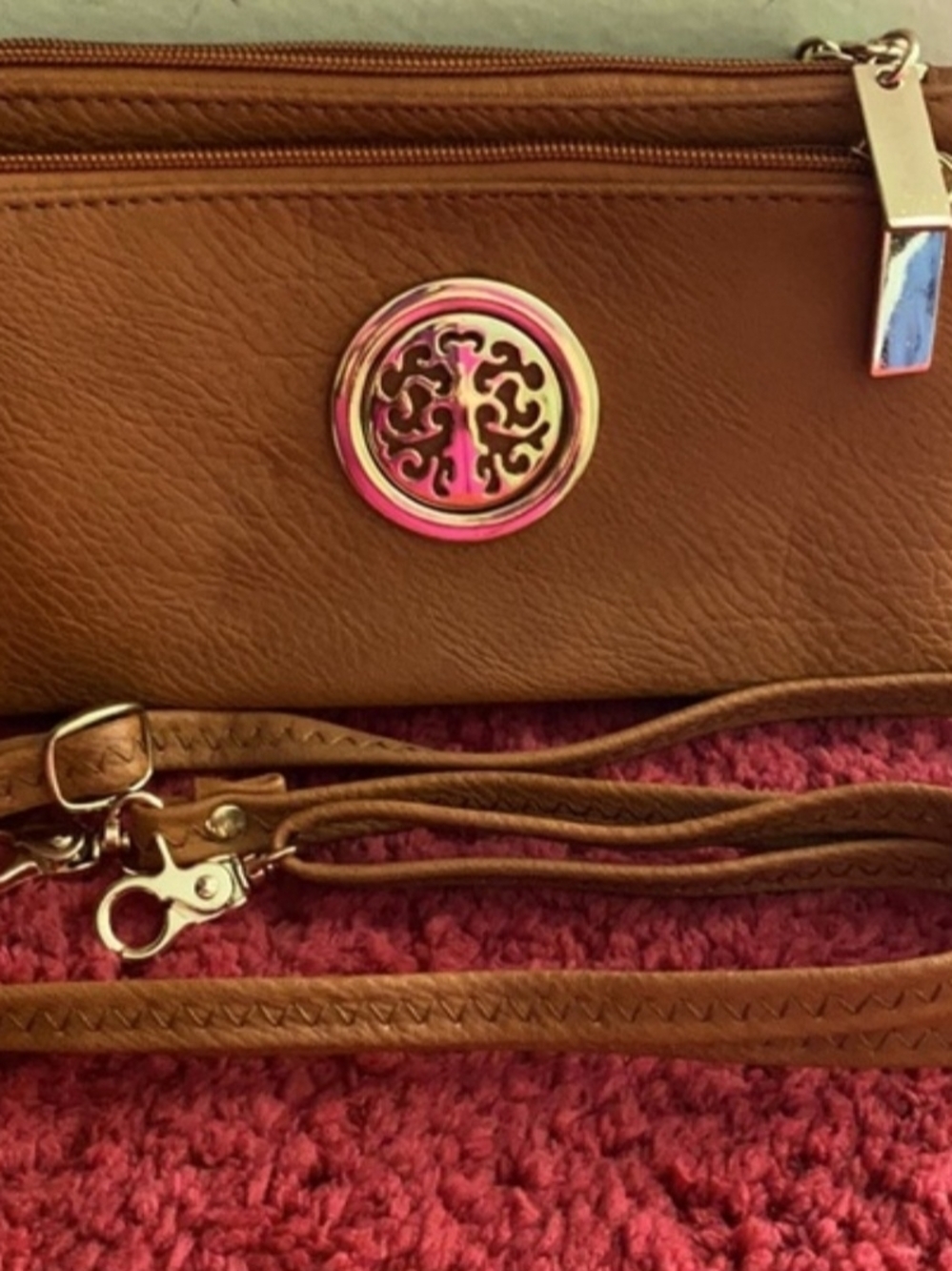 Women's Brown Crossbody Shoulder Bag - Classic Leather Look NWOT